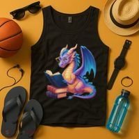 Bookworm Book Lover Women Dragon Reading Tank Top thumb 4