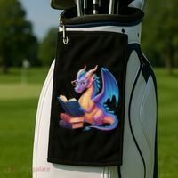 Bookworm Book Lover Women Dragon Reading Golf Towel thumb 2