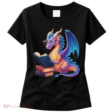 Bookworm Book Lover Women Dragon Reading Women's T-Shirt