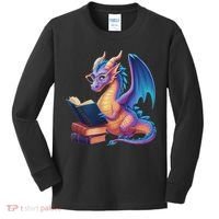 Bookworm Book Lover Women Dragon Reading Kids Long Sleeve Shirt thumb 0