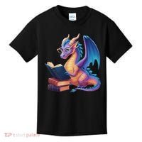 Bookworm Book Lover Women Dragon Reading Kids T-Shirt thumb 0