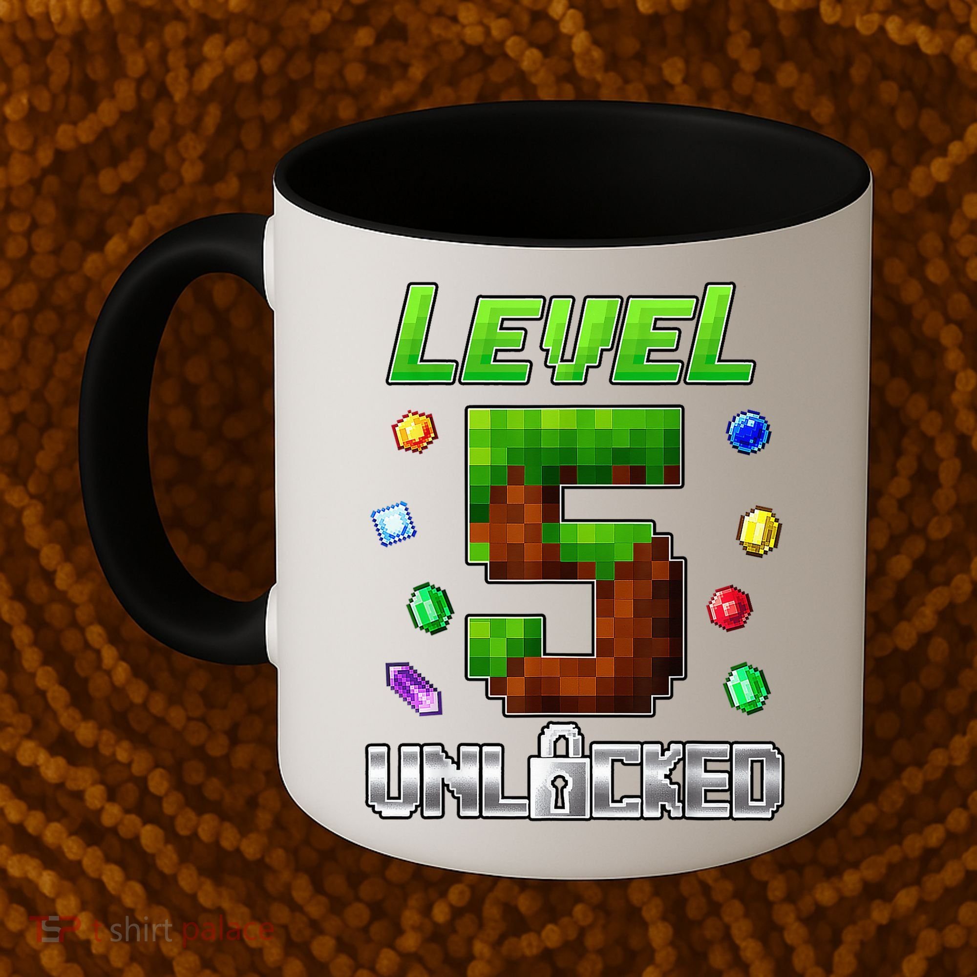Birthday Boy Level 5 Unlocked 5th Birthday Game Pixel Coffee Mug