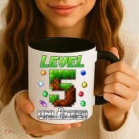 Birthday Boy Level 5 Unlocked 5th Birthday Game Pixel Coffee Mug thumb 3