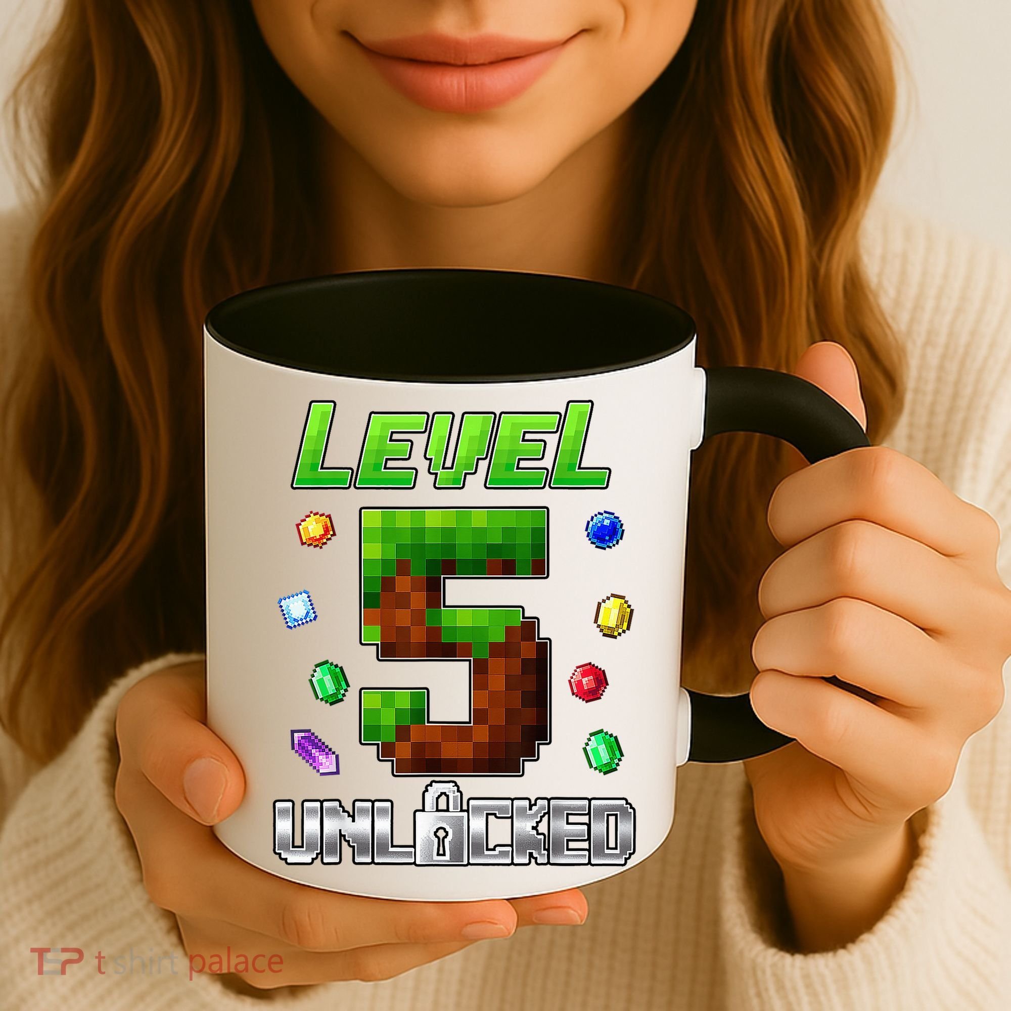 Birthday Boy Level 5 Unlocked 5th Birthday Game Pixel Coffee Mug