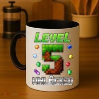 Birthday Boy Level 5 Unlocked 5th Birthday Game Pixel Coffee Mug thumb 4