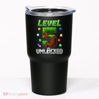 Birthday Boy Level 5 Unlocked 5th Birthday Game Pixel Tumbler thumb 0