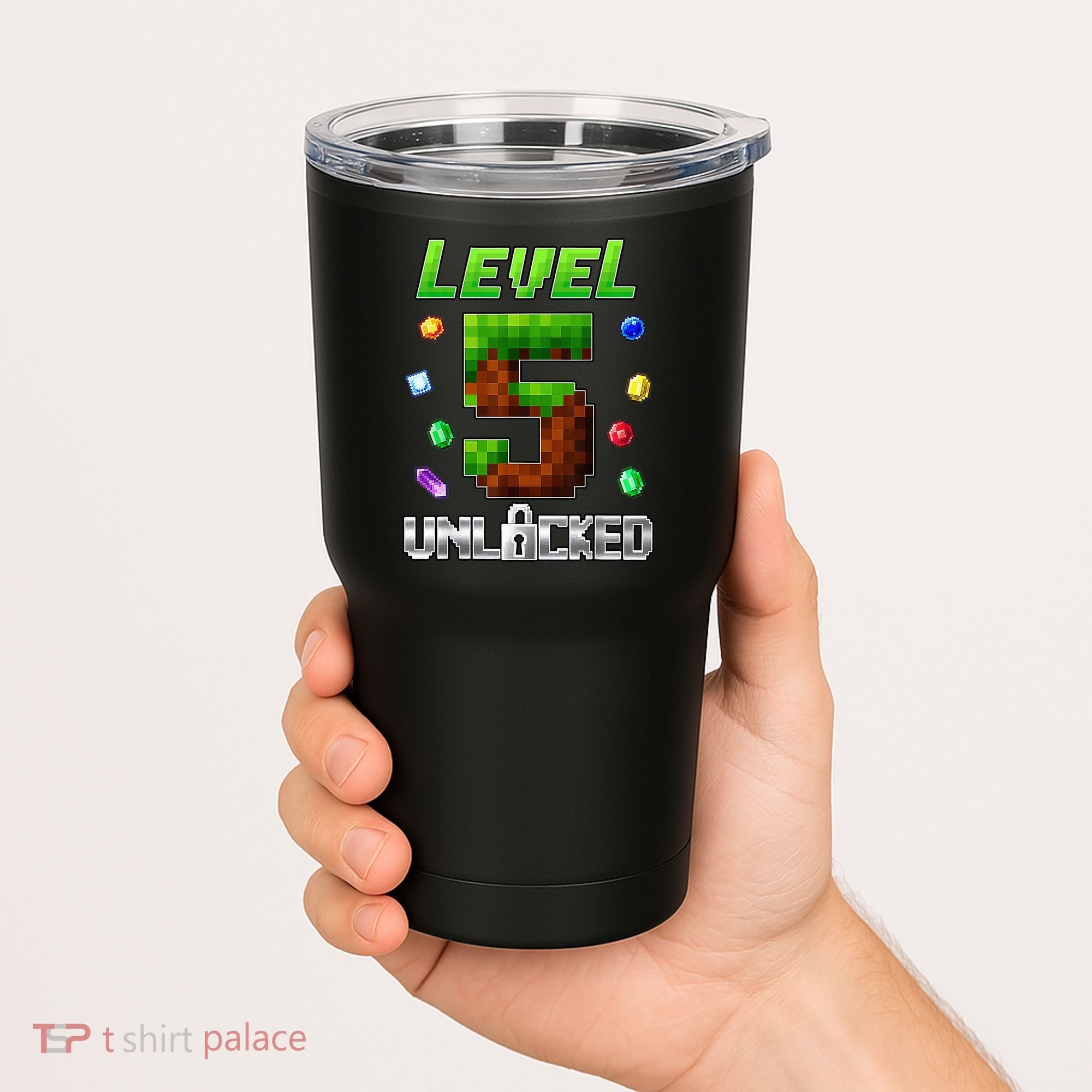 Birthday Boy Level 5 Unlocked 5th Birthday Game Pixel Tumbler