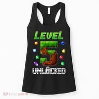Birthday Boy Level 5 Unlocked 5th Birthday Game Pixel Women's Tank Top thumb 0