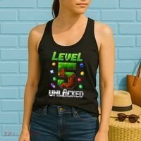 Birthday Boy Level 5 Unlocked 5th Birthday Game Pixel Women's Tank Top thumb 2