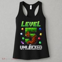 Birthday Boy Level 5 Unlocked 5th Birthday Game Pixel Women's Tank Top thumb 3