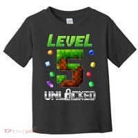 Birthday Boy Level 5 Unlocked 5th Birthday Game Pixel Toddler T-Shirt thumb 0