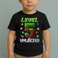 Birthday Boy Level 5 Unlocked 5th Birthday Game Pixel Toddler T-Shirt thumb 2
