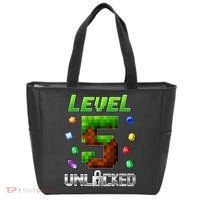 Birthday Boy Level 5 Unlocked 5th Birthday Game Pixel Tote Bag thumb 0