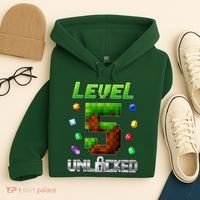 Birthday Boy Level 5 Unlocked 5th Birthday Game Pixel Hoodie thumb 4