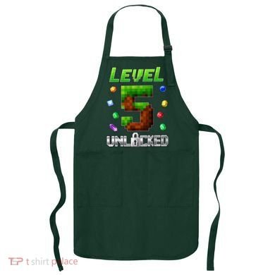 Birthday Boy Level 5 Unlocked 5th Birthday Game Pixel Apron