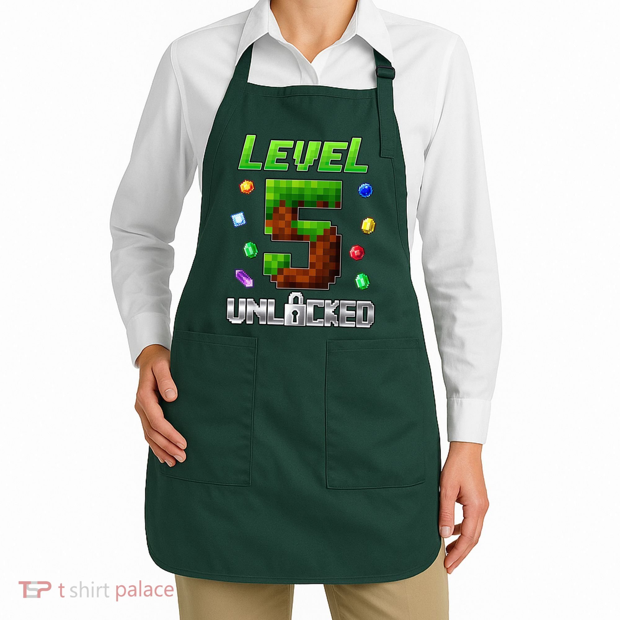 Birthday Boy Level 5 Unlocked 5th Birthday Game Pixel Apron