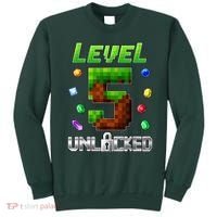 Birthday Boy Level 5 Unlocked 5th Birthday Game Pixel Sweatshirt thumb 0
