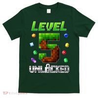 Birthday Boy Level 5 Unlocked 5th Birthday Game Pixel T-Shirt thumb 0