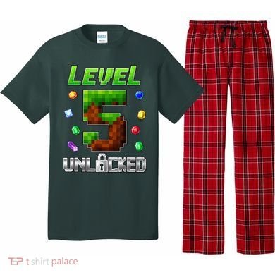 Birthday Boy Level 5 Unlocked 5th Birthday Game Pixel Pajama Set