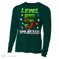 Birthday Boy Level 5 Unlocked 5th Birthday Game Pixel Cooling Performance Long Sleeve Crew thumb 0