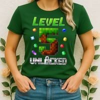 Birthday Boy Level 5 Unlocked 5th Birthday Game Pixel Women's T-Shirt thumb 2