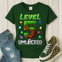 Birthday Boy Level 5 Unlocked 5th Birthday Game Pixel Women's T-Shirt thumb 3