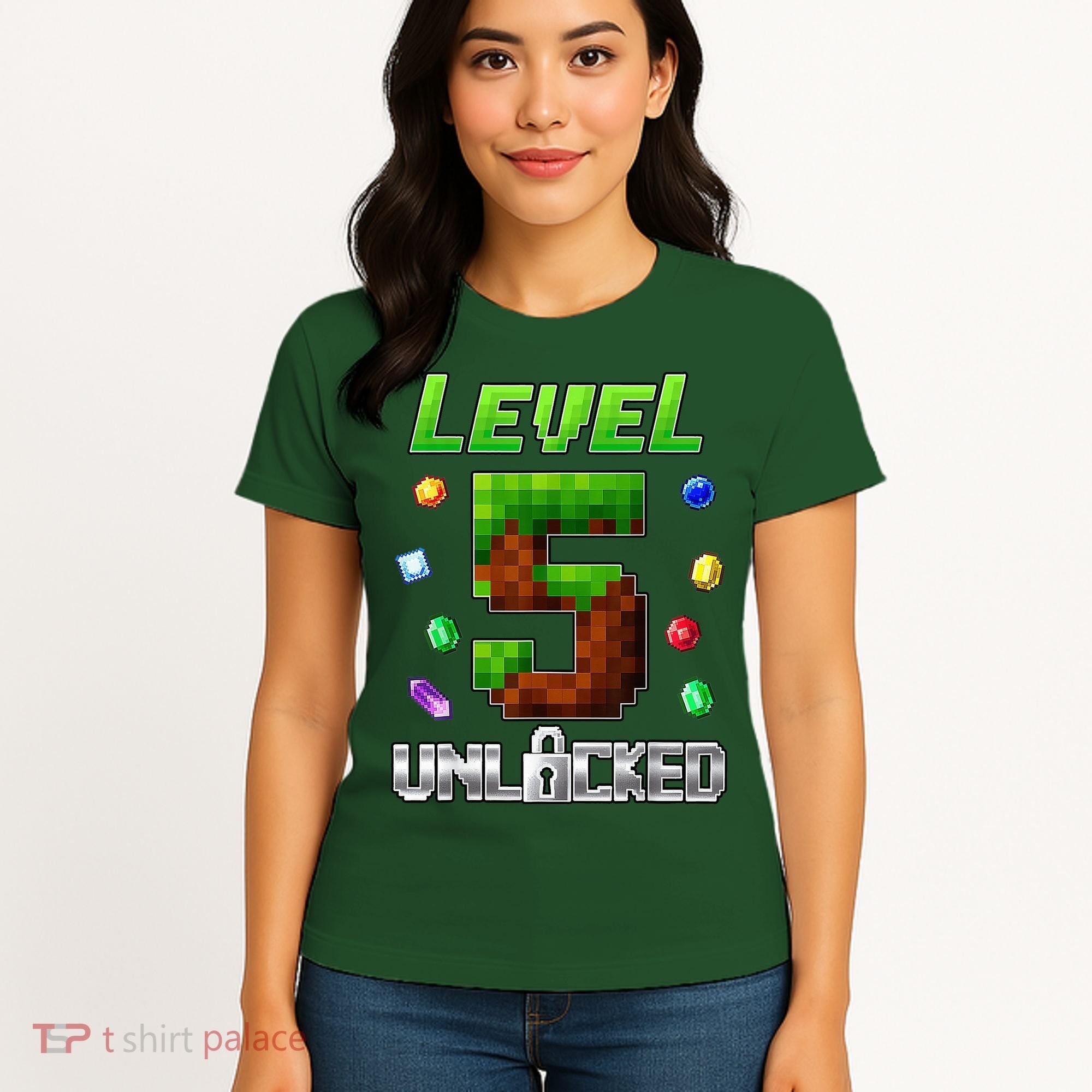Birthday Boy Level 5 Unlocked 5th Birthday Game Pixel Women's T-Shirt