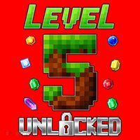 Birthday Boy Level 5 Unlocked 5th Birthday Game Pixel Santa Hat thumb 1
