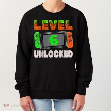 Birthday Boy Level 6 Unlocked 6th Birthday Game Pixel Women's Sweatshirt