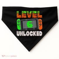 Birthday Boy Level 6 Unlocked 6th Birthday Game Pixel USA-Made Doggie Bandana thumb 0