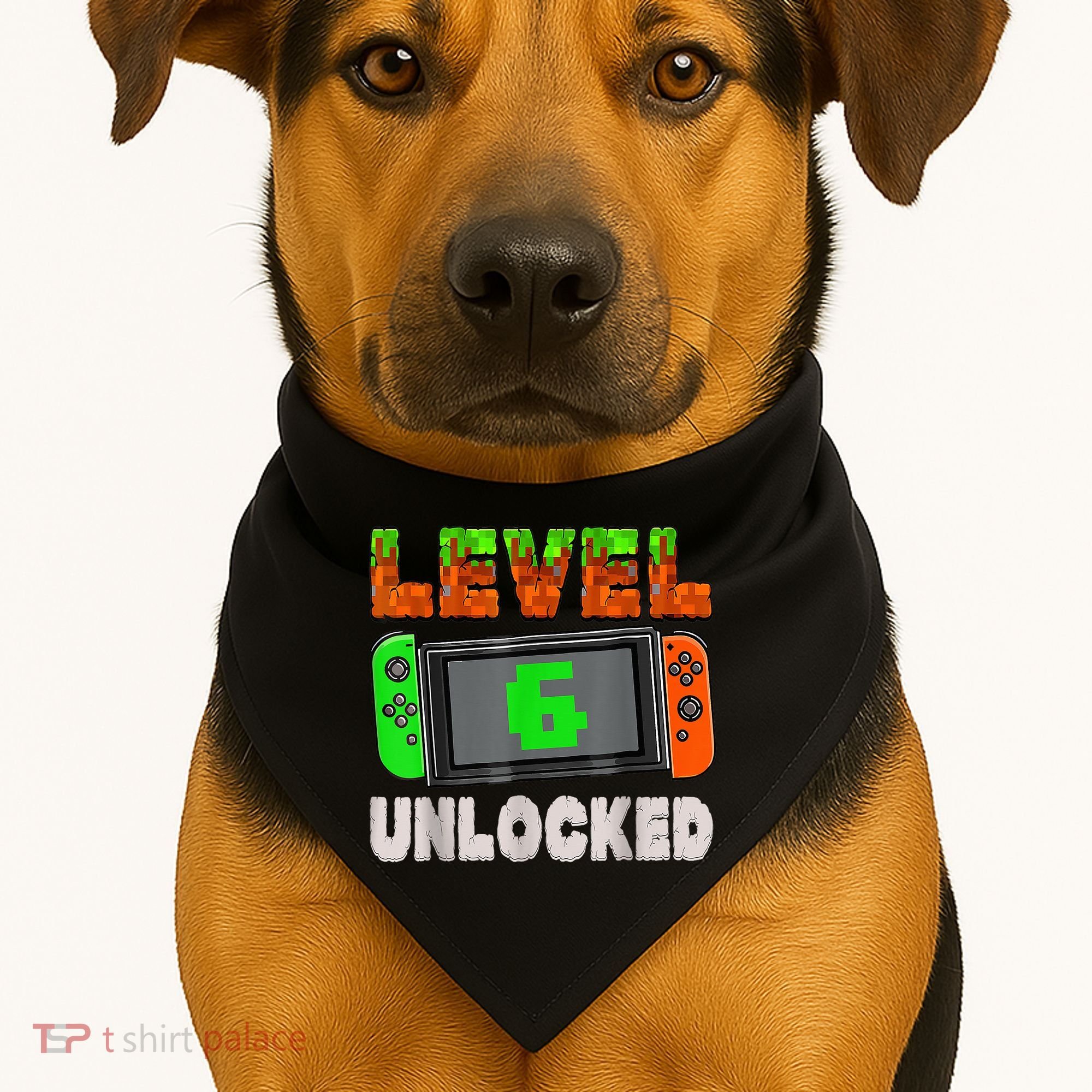 Birthday Boy Level 6 Unlocked 6th Birthday Game Pixel USA-Made Doggie Bandana