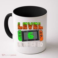 Birthday Boy Level 6 Unlocked 6th Birthday Game Pixel Coffee Mug thumb 0