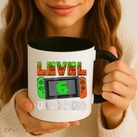 Birthday Boy Level 6 Unlocked 6th Birthday Game Pixel Coffee Mug thumb 3