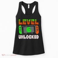 Birthday Boy Level 6 Unlocked 6th Birthday Game Pixel Women's Tank Top thumb 0