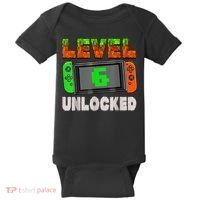 Birthday Boy Level 6 Unlocked 6th Birthday Game Pixel Baby Bodysuit thumb 0