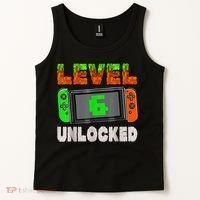Birthday Boy Level 6 Unlocked 6th Birthday Game Pixel Tank Top thumb 2