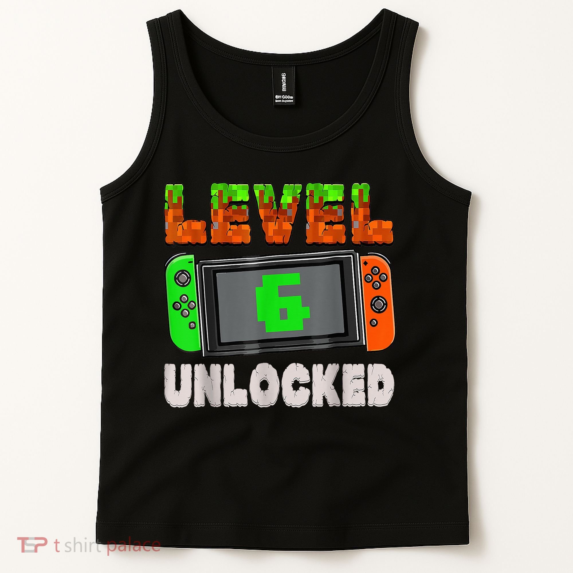 Birthday Boy Level 6 Unlocked 6th Birthday Game Pixel Tank Top
