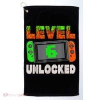 Birthday Boy Level 6 Unlocked 6th Birthday Game Pixel Golf Towel thumb 0