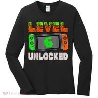 Birthday Boy Level 6 Unlocked 6th Birthday Game Pixel Women's Long Sleeve Shirt thumb 0