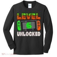 Birthday Boy Level 6 Unlocked 6th Birthday Game Pixel Kids Long Sleeve Shirt thumb 0