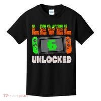 Birthday Boy Level 6 Unlocked 6th Birthday Game Pixel Kids T-Shirt thumb 0