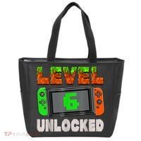 Birthday Boy Level 6 Unlocked 6th Birthday Game Pixel Tote Bag thumb 0