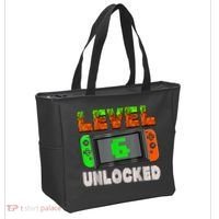 Birthday Boy Level 6 Unlocked 6th Birthday Game Pixel Tote Bag thumb 2