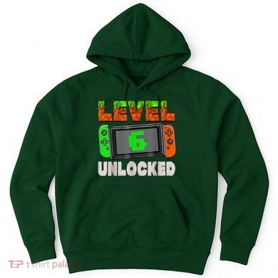 Birthday Boy Level 6 Unlocked 6th Birthday Game Pixel Hoodie