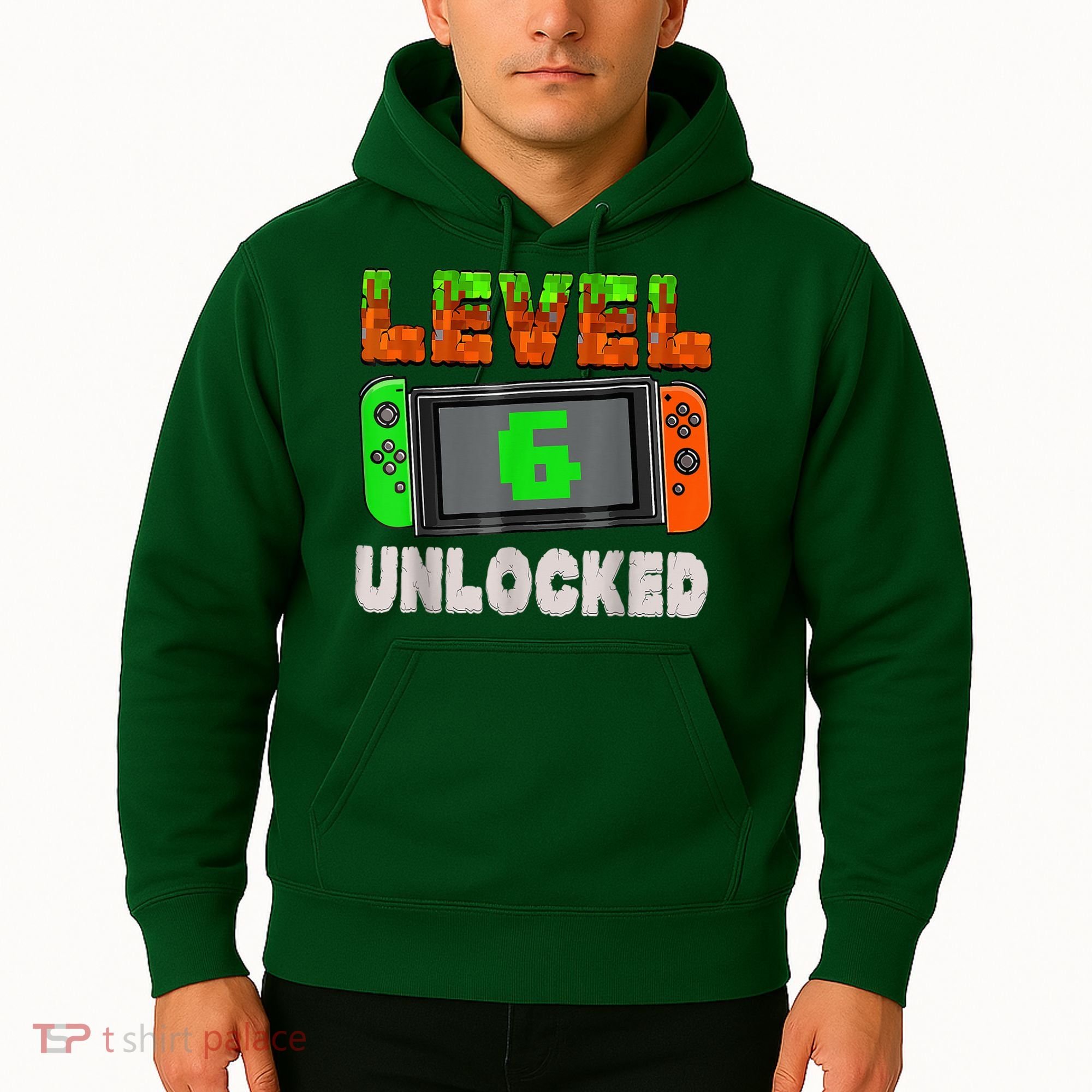Birthday Boy Level 6 Unlocked 6th Birthday Game Pixel Hoodie