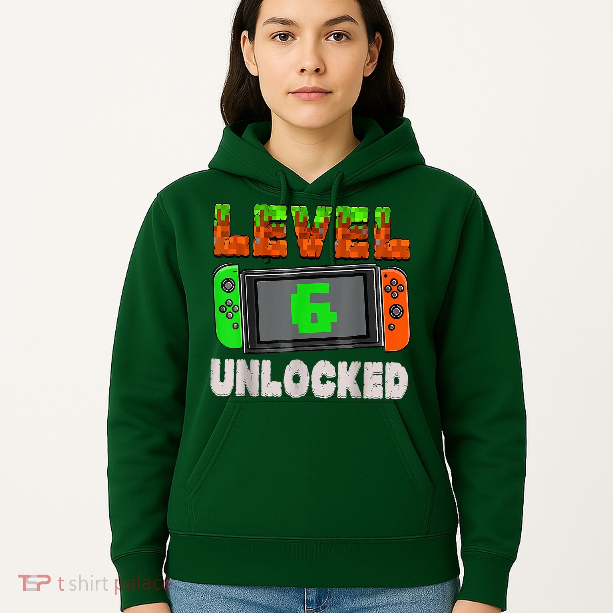 Birthday Boy Level 6 Unlocked 6th Birthday Game Pixel Hoodie