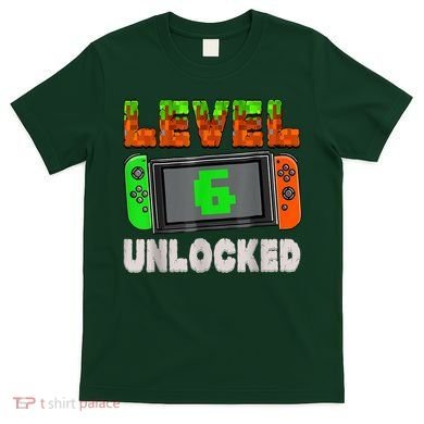 Birthday Boy Level 6 Unlocked 6th Birthday Game Pixel T-Shirt