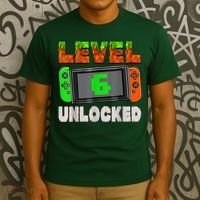Birthday Boy Level 6 Unlocked 6th Birthday Game Pixel T-Shirt thumb 3