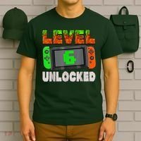 Birthday Boy Level 6 Unlocked 6th Birthday Game Pixel T-Shirt thumb 6