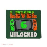 Birthday Boy Level 6 Unlocked 6th Birthday Game Pixel Mousepad thumb 0